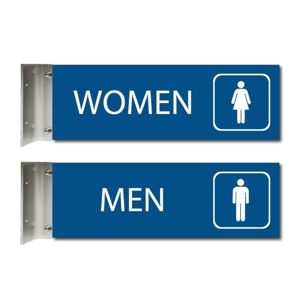 ALPHA DOG SIGNS Men's and Women's Restroom Corrido...