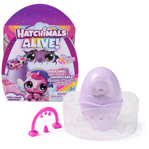 Hatchimals Alive、レインボー スプラッシュ フィジーカラー サプライズトイ、カラーリ...