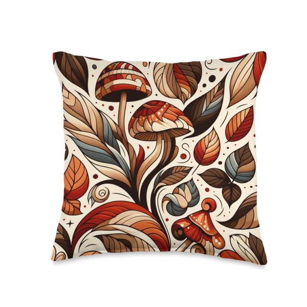 Mushroom design astetic mushroom Throw Pillow