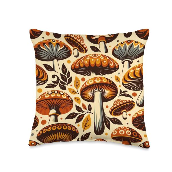 Mushroom design astetic mushroom Throw Pillow