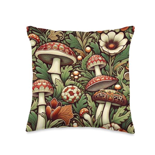 Mushroom design astetic mushroom Throw Pillow
