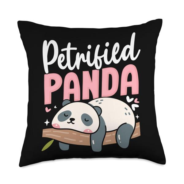 Petrified Panda Throw Pillow