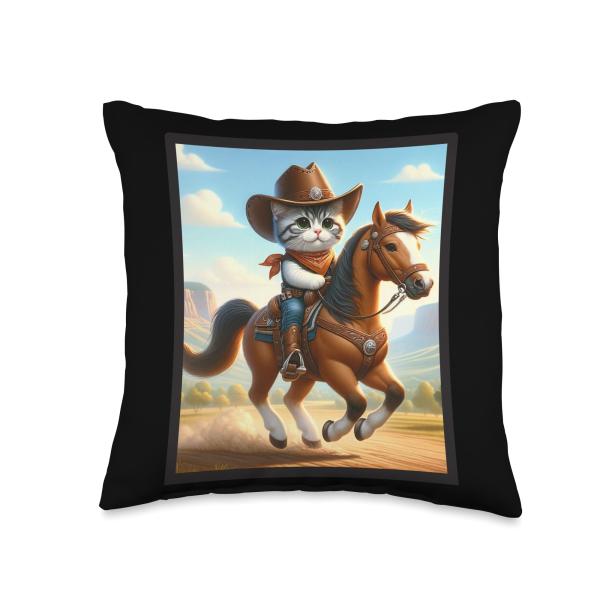 Cat Cowboy Funny Cats Kitten Riding Horse Cowboy H...