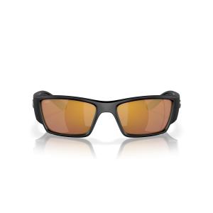 Costa Del Mar メンズ Corbina Pro 長方形サングラス, マットブラック/ゴールドミラー580g。, 61 mm