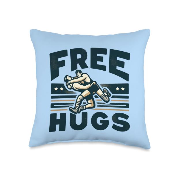 Grappling Sport Free Hugs Funny Quote Vintage Wres...