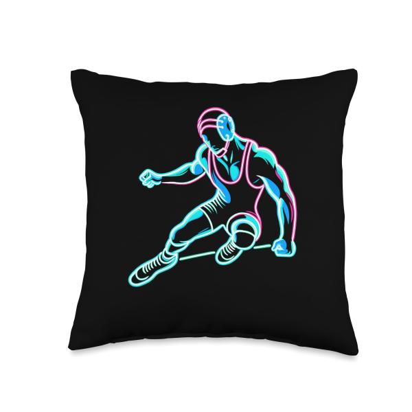 Wrestler Wrestling Wrestlers Throw Pillow