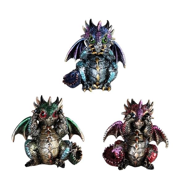 ICE ARMOR 3ピース ヒアシースピーク 邪悪なドラゴン 高さ4インチ フィギュアセット 彫像...