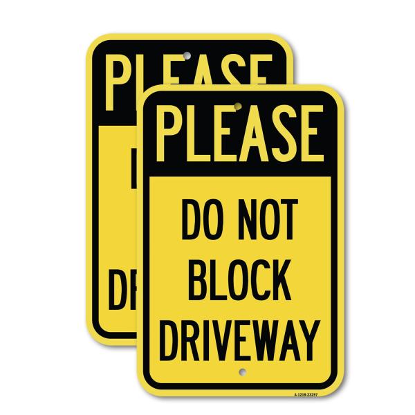 (2 Pack) Please Do Not Block Driveway | 18" X 24" ...
