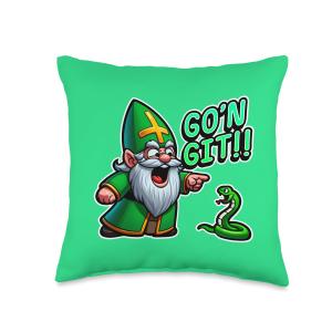 Funny St Patricks Day Funny Go'n Git St Patrick Throw Pillow