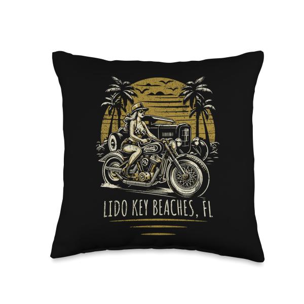Lido Key Beaches Florida Motorcycle Hotrod Vintage...