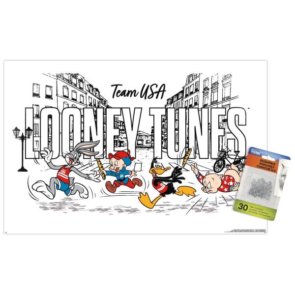 Looney Tunes x Team USA - Illustrated Race Wall Po...