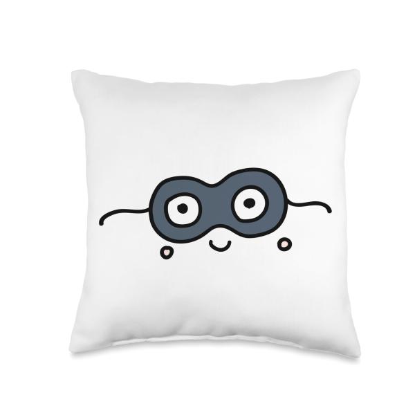 Mask Face Throw Pillow