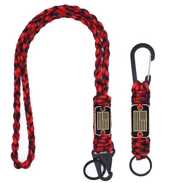 2 Pcs Heavy Duty Braided Paracord Lanyard Keychain...