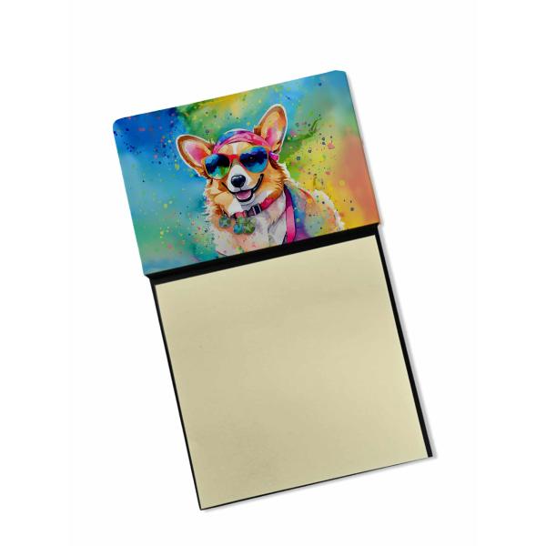 Caroline's Treasures Corgi Hippie Dawg Sticky Note...