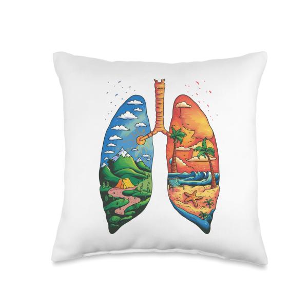 Funny Left Lung : The left lung Throw Pillow