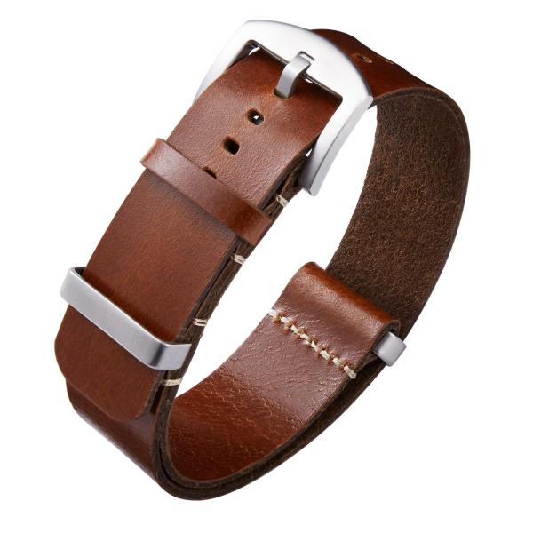 BINLUN Leather Watch Band Crazy Horse Oiled Leathe...