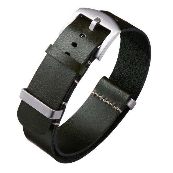 BINLUN Leather Watch Band Crazy Horse Oiled Leathe...