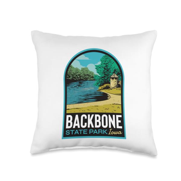 Backbone State Park Iowa Throw Pillow