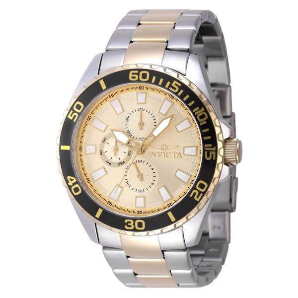 Invicta Pro Diver メンズ 46mm ステンレススチール ゴールド + スチールゴー...