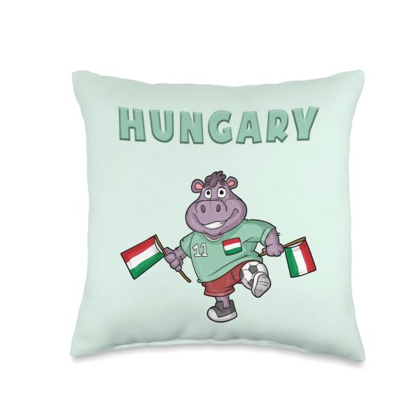 Hungarian Fans / Hungary Hippo Throw Pillow