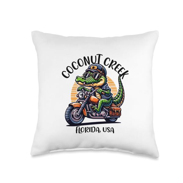 Coconut Creek Florida USA Alligator Cartoon Design...
