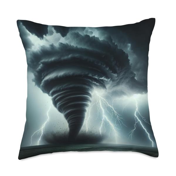 Tornado And Lightning Storm Throw Pillow