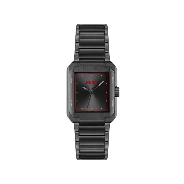 HUGO Men's #Thrive Analog Watch, Ionic Plated Blac...