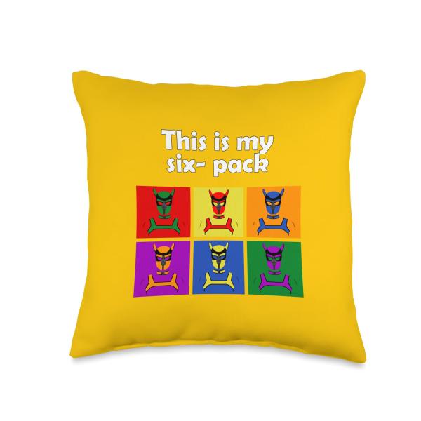 Puppy play pups - This is my six-pack Throw Pillow