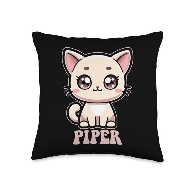 Piper Cute Kitty Cat Design for Girls Name Piper T...