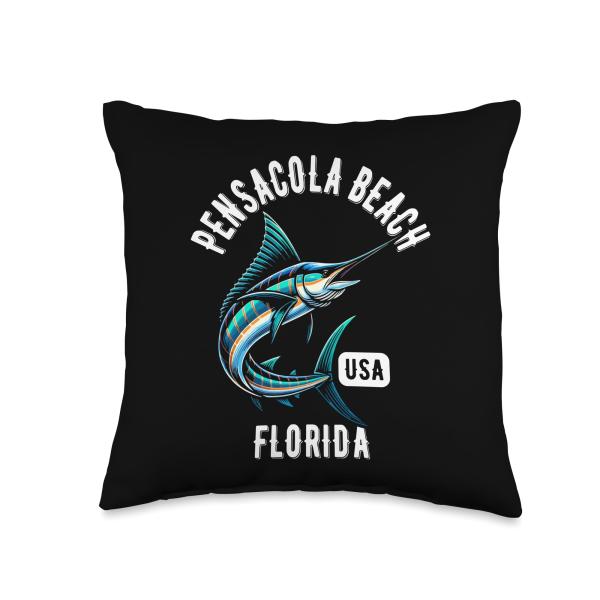 Pensacola Beach Florida USA Fishing Design Throw P...