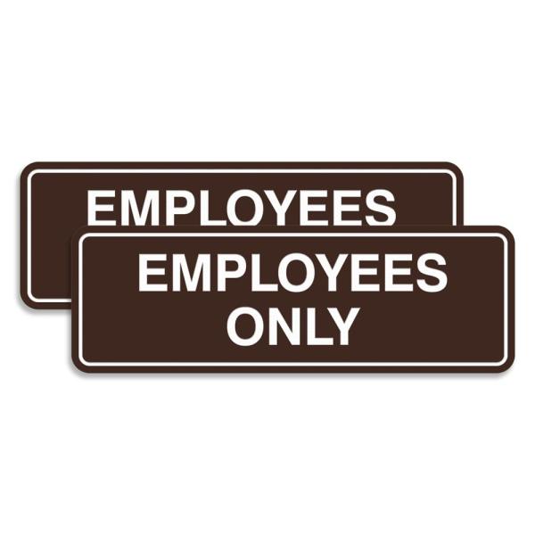 Standard EMPLOYEES ONLY Sign - Dark Brown - Small ...