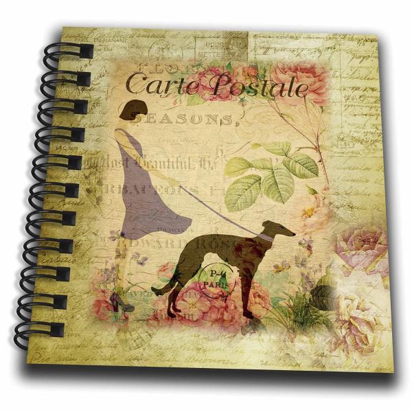 Mini Notepad 4 x 4 inch - Image of French Lady wit...