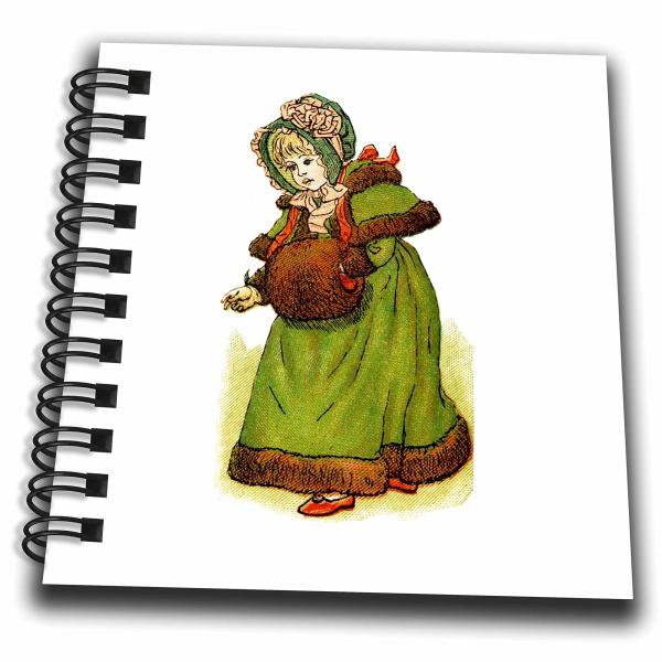 Mini Notepad 4 x 4 inch - Pretty Kate Greenaway Il...