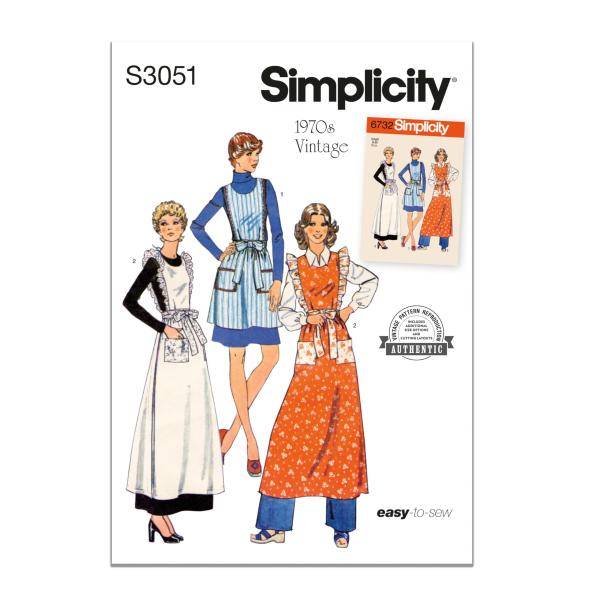 Simplicity SS3051A ミセス ポケット付きエプロン 型紙 サイズS-M-L