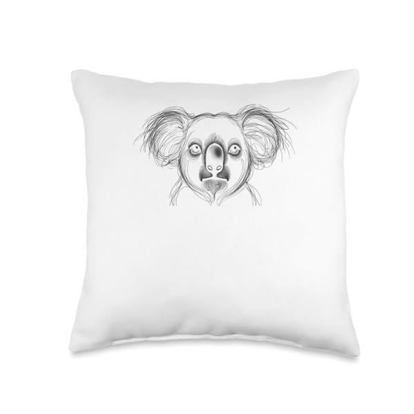 Line Art Koala Bear Koalas Throw Pillow