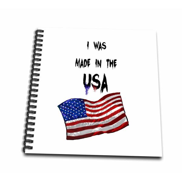 Drawing Book 8 x 8 inch - Text Over American Flag ...