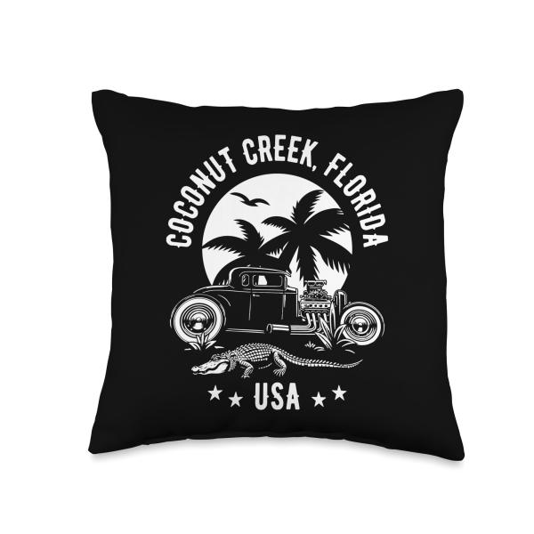 Coconut Creek Florida Sunset Hotrod Retro Design T...