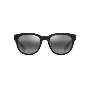 Maui Jim Maoli ラウンドサングラス, マットブラック/ニュートラルグレー偏光。, M