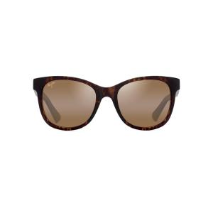 Maui Jim レディース Kiopaa バタフライサングラス, マットダークハバナ/Hclブロンズ偏光