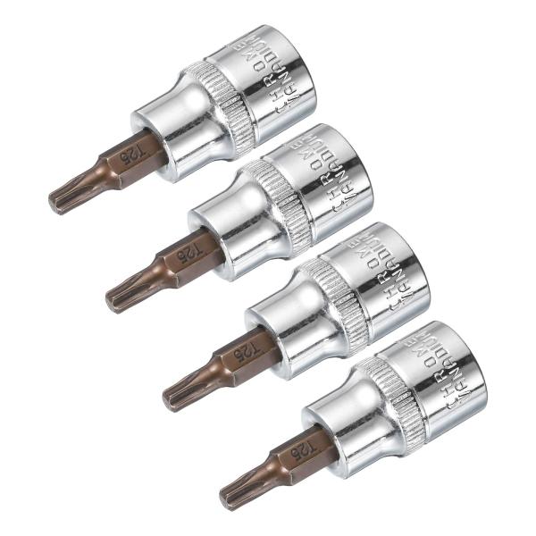 uxcell 4個 3/8インチ ドライブ x T25 トルクスビットソケット S2スチールビット ...