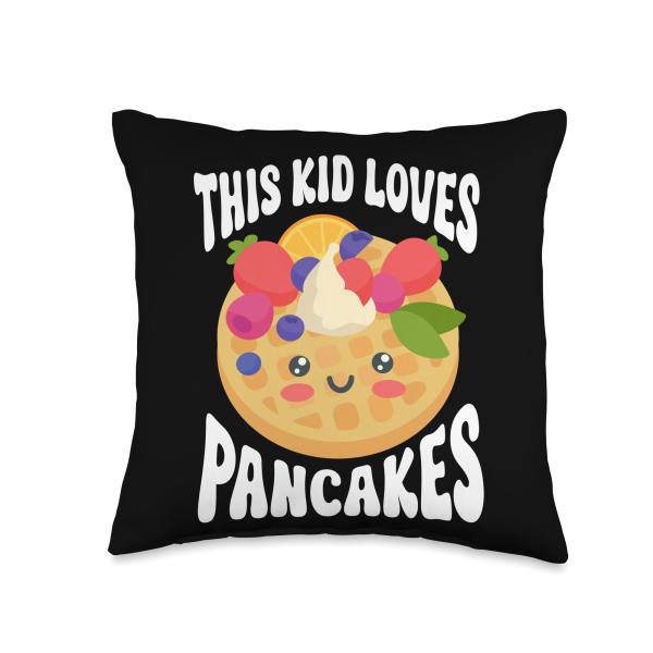This Kid Loves Pancakes Throw Pillow