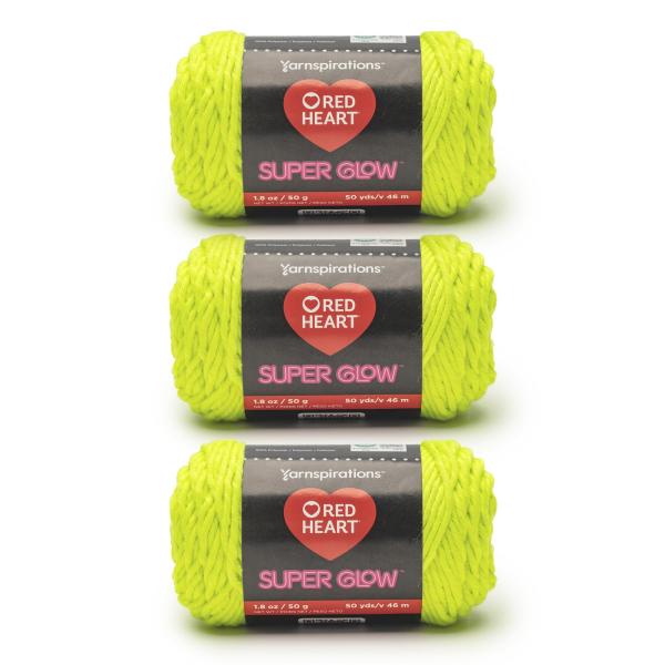 Red Heart Super Glow Aurora Yellow 糸 - 3パック 1.8オンス...