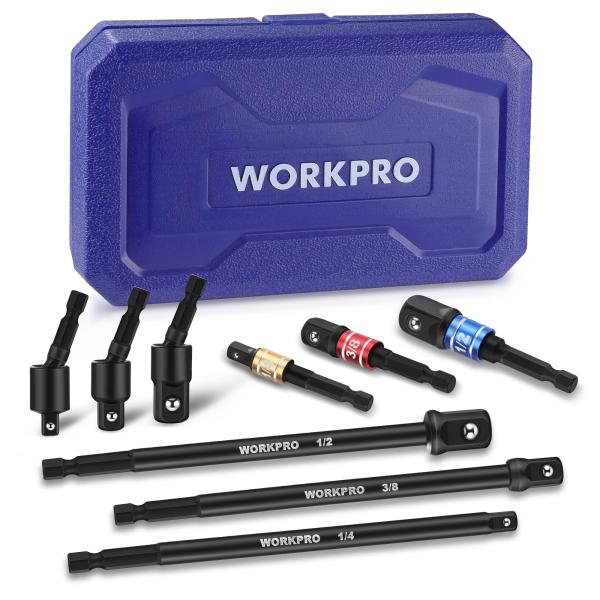 WORKPRO インパクトグレードソケットアダプター ソケットアダプター インパクト用 9本組 全長...