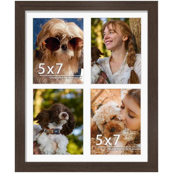 DUENPY 12x16 写真フレーム 5x7インチ コラージュ写真フレーム 5x7インチの写真4枚...