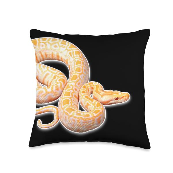 Albino Burmese Python Snake Throw Pillow