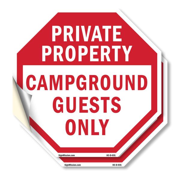 Private Property Campground Guests Only (2 Pack) 6...
