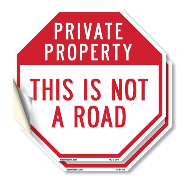 Private Property This Is Not a Road (2 Pack) 18 in...