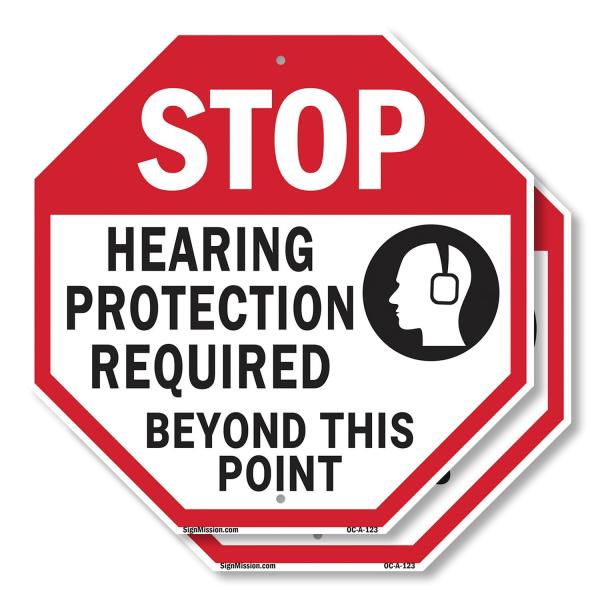 Stop Hearing Protection Required Beyond This Point...