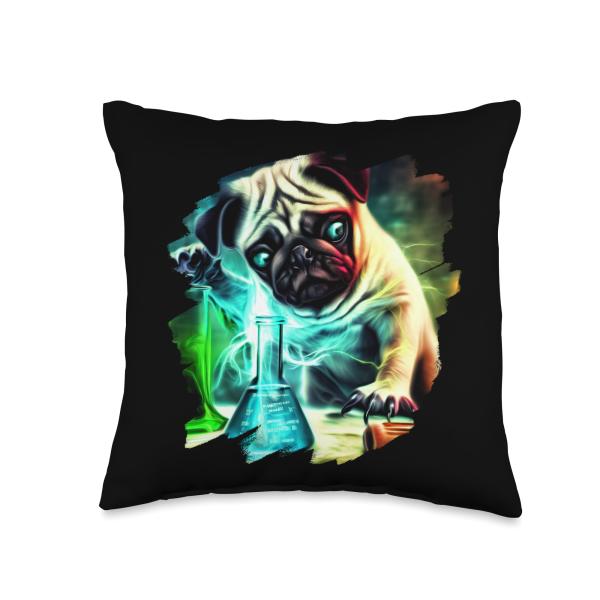 Pug Mad Scientist Dog Mixing Chemicals Chemistry S...