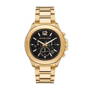 Michael Kors Sage クロノグラフ メンズ腕時計 MK9192 42mm ゴールドステンレスブレスレット ブラックダイヤル クォーツ ミネラルクリスタル
